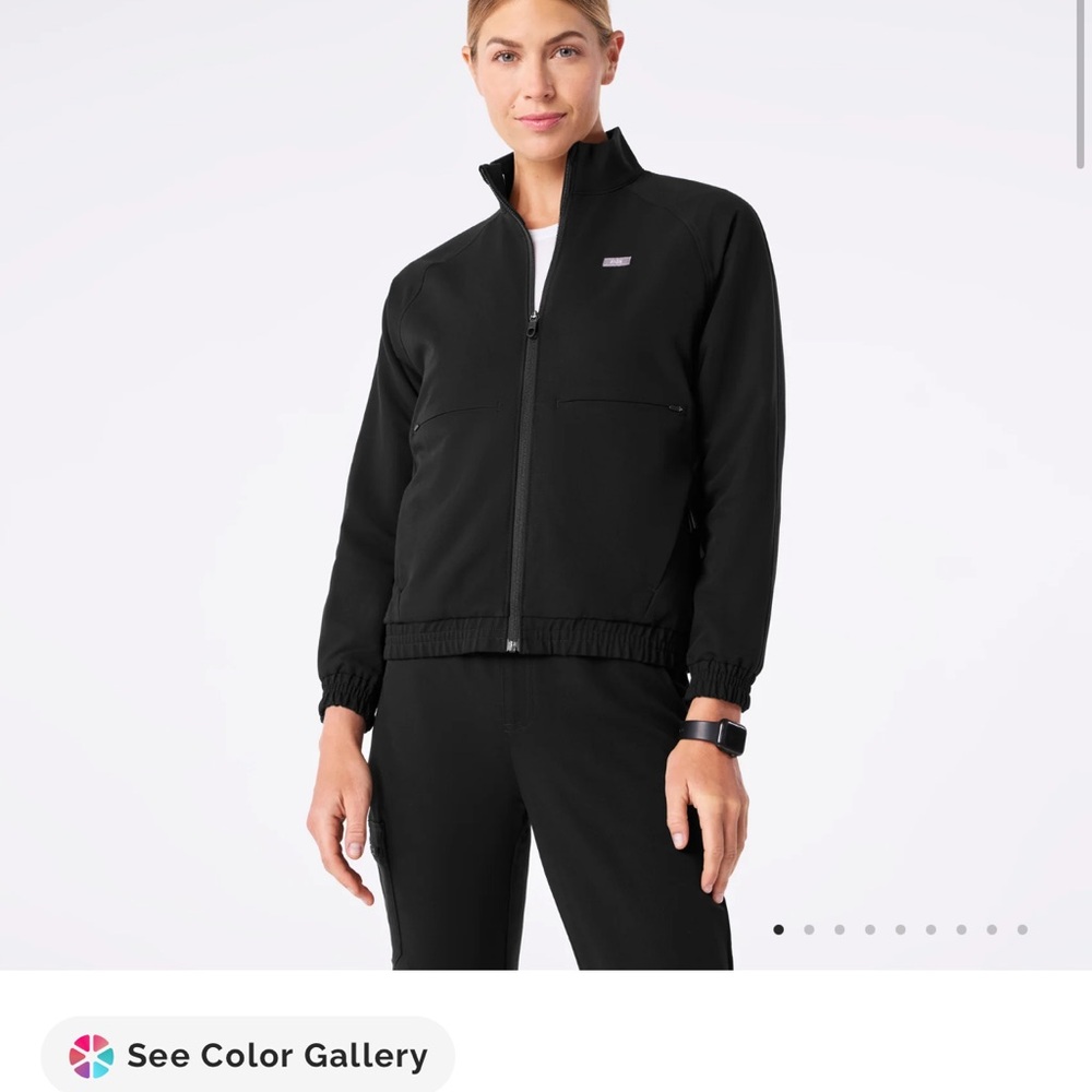 Figs Women's Black Bomber Jacket